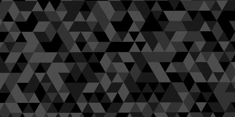 Seamless geometric pattern square shapes low polygon backdrop background. Abstract geometric wall tile and metal cube background triangle wallpaper. Gray and black polygonal background.