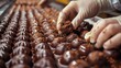 Chocolatiers crafting artisan chocolates, delicacy and skill