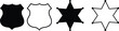 © JunnU studio - Black vector Sheriff star on white background