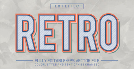 Wall Mural - Retro font Text effect editable