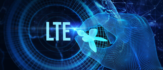 Business, Technology, Internet and network concept. LTE abbreviation, modern technology concept. 3d illustration