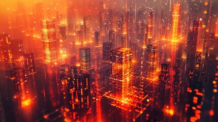 A city where buildings are made of data blocks