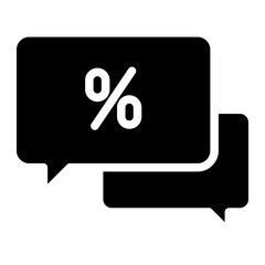 Sticker - speech bubble with percent icon