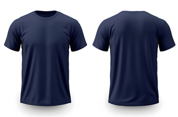 Wall Mural - Mockup of a dark blue t-shirt on a white background