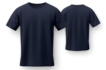 Wall Mural - Mockup of a dark blue t-shirt on a white background