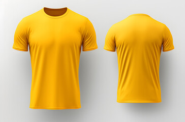 Wall Mural - Mockup of a yellow t-shirt on a white background