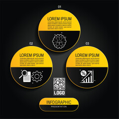Wall Mural - black and yellow bussiness infographic presentations, dynamic layouts, data visualization, reports, 
