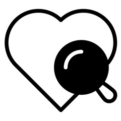 Wall Mural - love search Icon Search heart and love icon, vector. Magnifying glass with heart inside