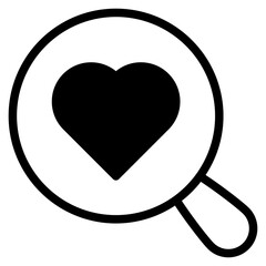 Wall Mural - love search Icon Search heart and love icon, vector. Magnifying glass with heart inside