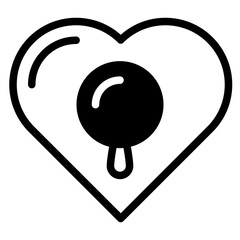 Poster - love search Icon Search heart and love icon, vector. Magnifying glass with heart inside