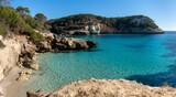 Fototapeta  - landscape view of the idyllic Cala Mitjana in southern Menorca