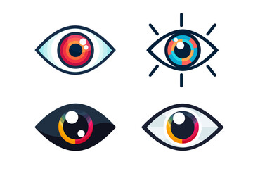 Sticker - eye icon eye symbol eye logo flat colorful vector
