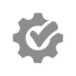 Customized vector icon. Checkmark and gear symbol.