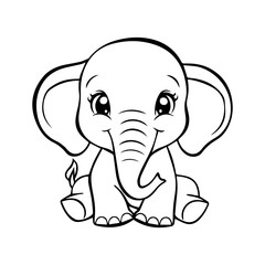 Poster - Cute baby elephant vector illustration