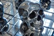© Natalia - metallic skull on mirrored surface with duplicated reflections