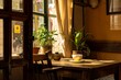 A cozy corner desk in a quaint cafe, with the aroma of freshly brewed coffee, soft background music, and a welcoming atmosphere conducive to focus and creativity, Generative AI