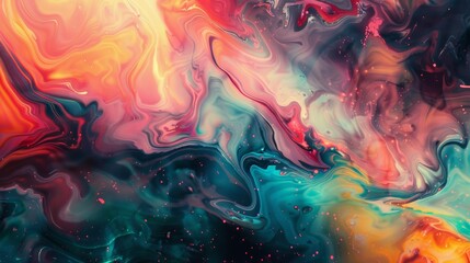 Wall Mural - Abstract colorful liquid marbling paint background