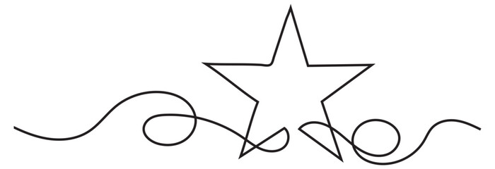 Star icon line continuous drawing vector. One line star icon vector background. Star icon. Continuous outline of a star icon. vector illustration. EPS 10