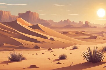 Ai Generated Desert Background Landscape