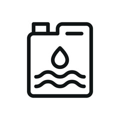 Sticker - Liquid chlorine for swimming pool  isolated icon, swimming pool chemicals vector symbol with editable stroke