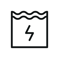 Wall Mural - Swimming pool grounding isolated icon, swimming pool electricity vector symbol with editable stroke