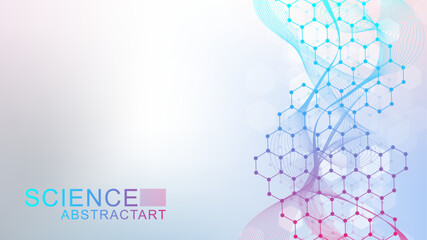 Wall Mural - hexagonal abstract background. big data visualization. global network connection. medical, technolog