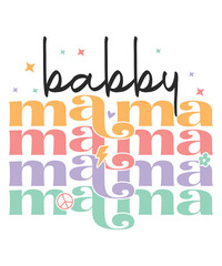 Wall Mural - Baby mama love svg retro groovy, mom SVG, Boy mama SVG, Mom Life svg, Blessed Mama svg