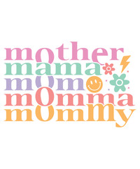 Wall Mural - Mother mama love svg retro groovy, mom SVG, Boy mama SVG, Mom Life svg, Blessed Mama svg