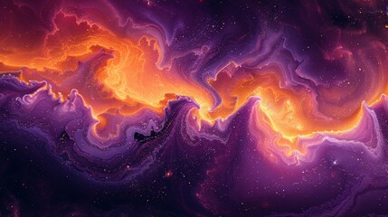 Wall Mural - Abstract cosmic nebula with vibrant colors