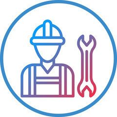 Canvas Print - Vector Design Construction Worker Icon Style