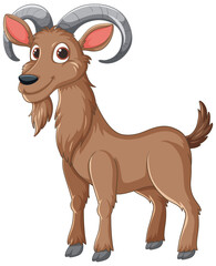 Wall Mural - Vector graphic of a smiling brown goat