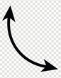 Dual semi circle arrow. Vector illustration. Semicircular curved thin long double ended arrow. Semicircular curved thin long double ended arrow. Dual sided arrow Vector. thin long two sided arrow 19