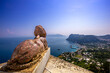 statue of a sphinx in Capri island, italy