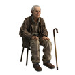 © RDO - Old man sitting on a chair with crutches