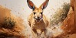 Envision a cute kangaroo joey practicing its hopping skills, with its wobbly bounces and determined spirit