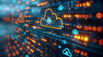 Aufkleber - Digital technology icons representing cloud computing