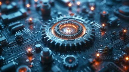 Leinwandbilder - The concept of industry 4.0 technology is based on automation and cloud computing.