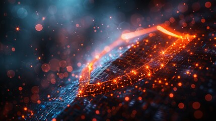 Fototapete - Conceptual representation of data protection technology, modeled as a shield with a digital communication element