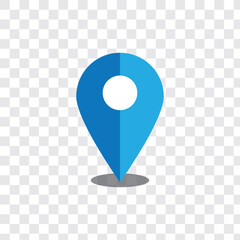 Wall Mural - set of map pointers icons with soft shadow in flat style.