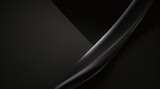 Fototapeta  - 黒い幾何学的な抽象的な背景は、斜線の装飾を持つ暗い空間にレイヤーを重ねます。バナー、チラシ、カード、パンフレットの表紙、ランディング ページ用のモダンなグラフィック デザイン要素のストライプ スタイル