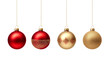 © Usama - Row of Christmas Ornaments Hanging From a Line. On a White or Clear Surface PNG Transparent Background..