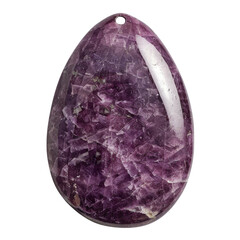 Polished Lepidolite Pendant Isolated On Transparent Background