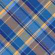 Card seamless texture textile, ornate plaid check pattern. Coat vector background tartan fabric in blue and cyan colors.