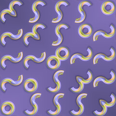 Poster - Purple background with an interesting and dynamic pattern of circles. 3d rendering illustration