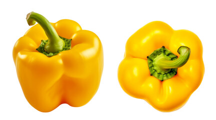 Wall Mural - Ripe yellow bell peppers. Isolated on white background