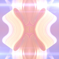Aufkleber - Smooth wave fantasy symmetrical digital illustration of pattern of colored fabric stripes. 3d rendering