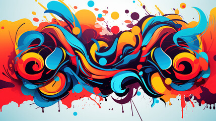 Canvas Print - Colorful graffiti background