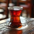 The tea is in the style of a traditional Turkish black tea against the backdrop of Istanbul.