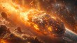 Asteroid Explosion in Space A Stellar Event in August Generative AI