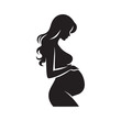 © Wolfe  - Vector Silhouette of a Pregnant Woman Embracing Maternal Serenity and Radiance- pregnant woman vector stock
